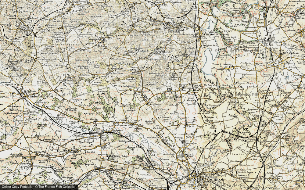 Old Map of Historic Map covering Barras Hill in 1901-1904