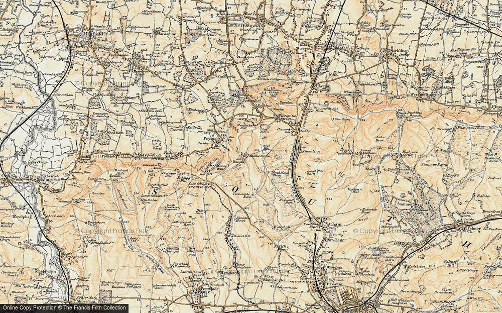 Old Map of Saddlescombe, 1898 in 1898