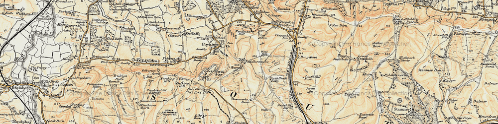 Old map of Saddlescombe in 1898