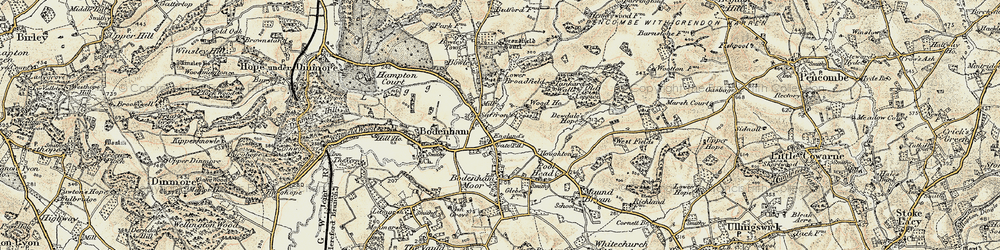 Old map of Saffron's Cross in 1899-1901