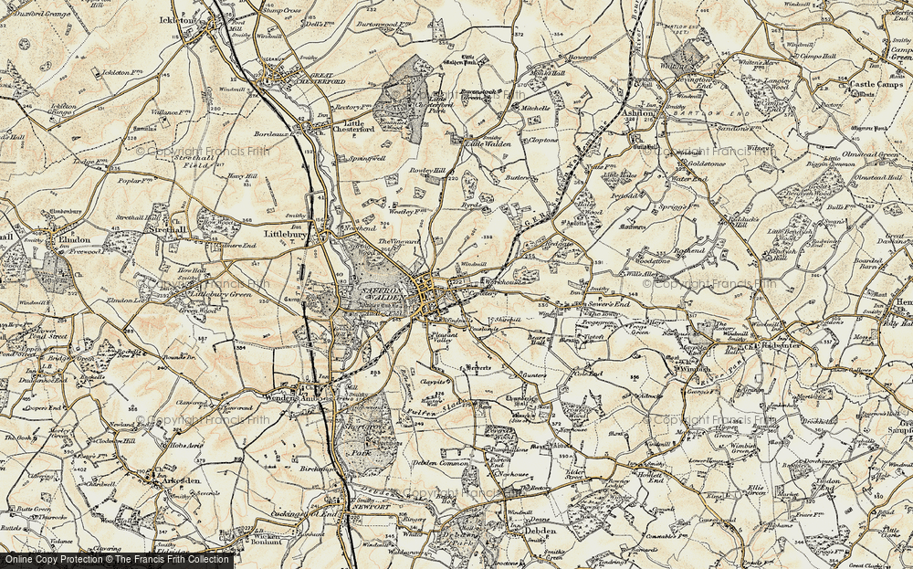 Old Map of Saffron Walden, 1898-1901 in 1898-1901