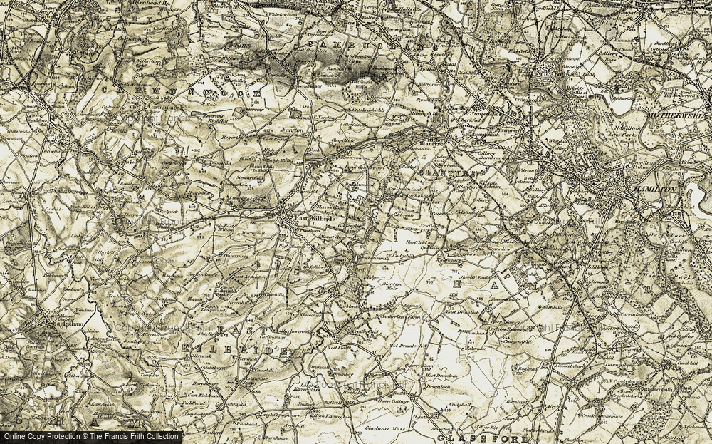 Old Map of Historic Map covering Brankumhall in 1904-1905