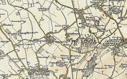 Old map of Willersey Hill in 1899-1901