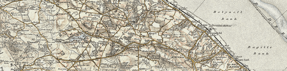 Old map of Saith ffynnon in 1902-1903