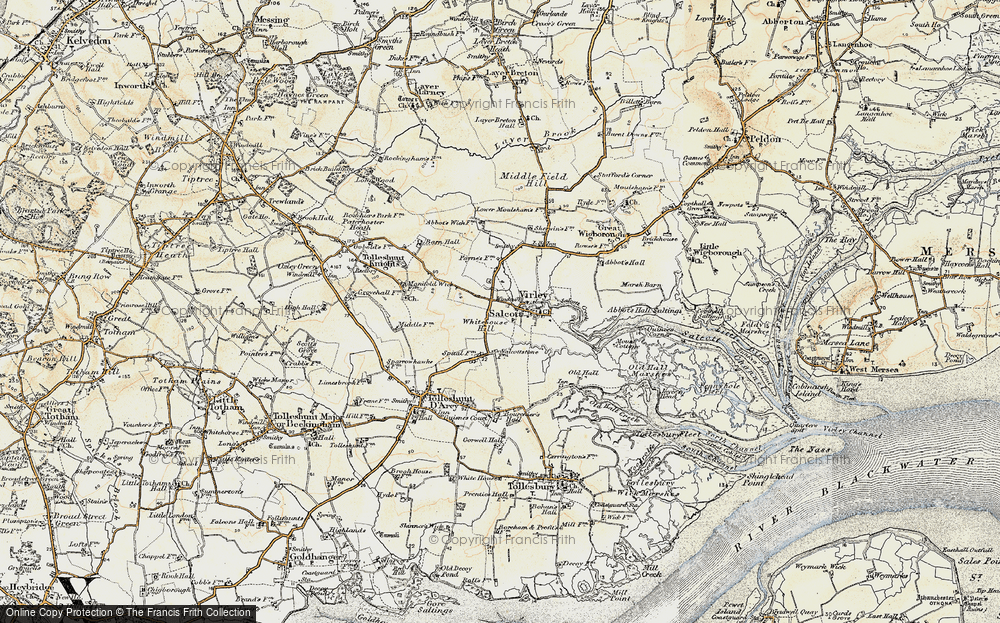 Old Map of Salcott-cum-Virley, 1898 in 1898