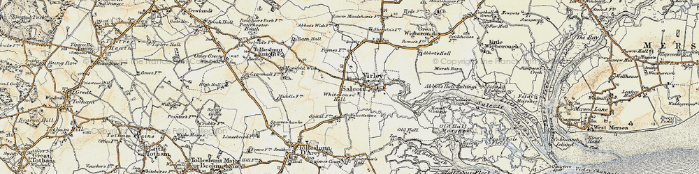 Old map of Salcott-cum-Virley in 1898