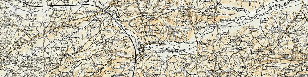 Old map of Salehurst in 1898