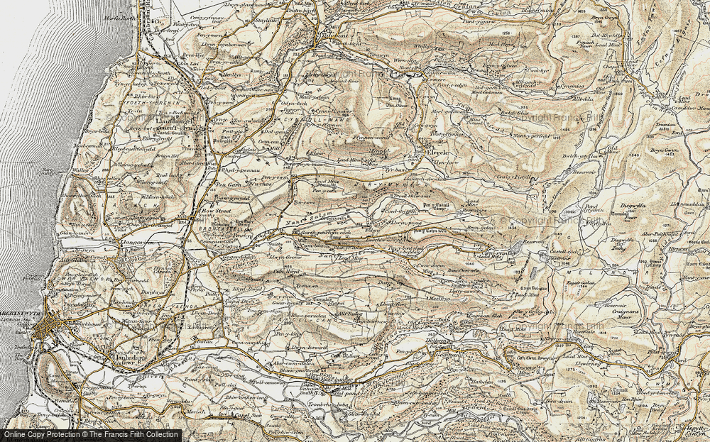 Old Map of Historic Map covering Broginin in 1901-1903
