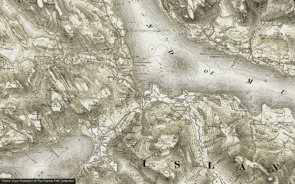 Old Map of Historic Map covering Allt nan Leothdean in 1906-1908