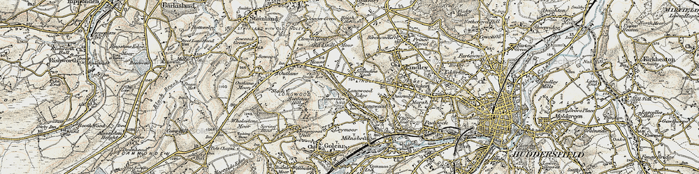 Old map of Salendine Nook in 1903