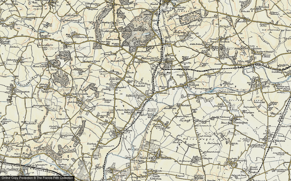 Old Map of Salford Priors, 1899-1901 in 1899-1901