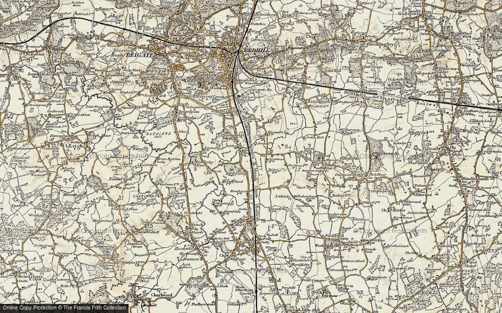 Old Map of Salfords, 1898-1909 in 1898-1909