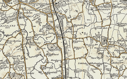 Old map of Salfords in 1898-1909