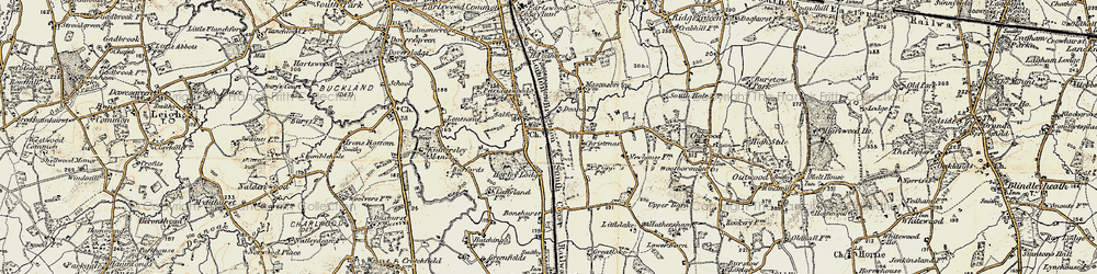 Old map of Salfords in 1898-1909