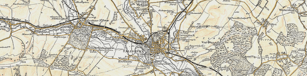 Old map of Salisbury in 1897-1898