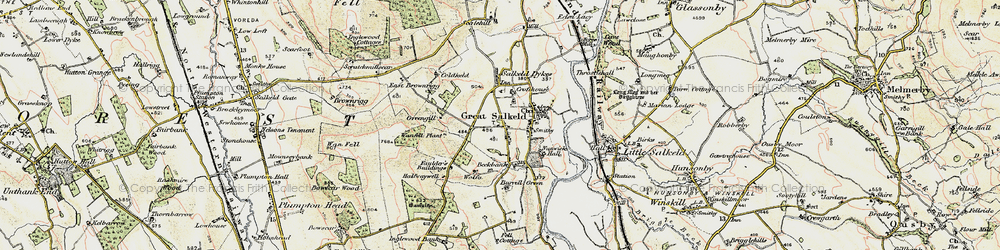 Old map of Salkeld Dykes in 1901-1904