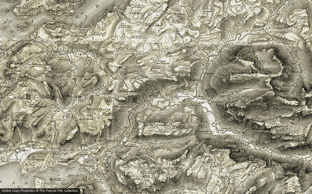Old Map of Sallachy, 1908-1909 in 1908-1909