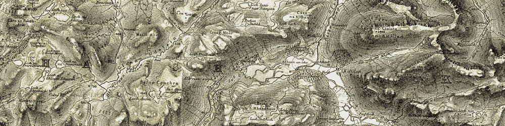 Old map of Sallachy in 1908-1909