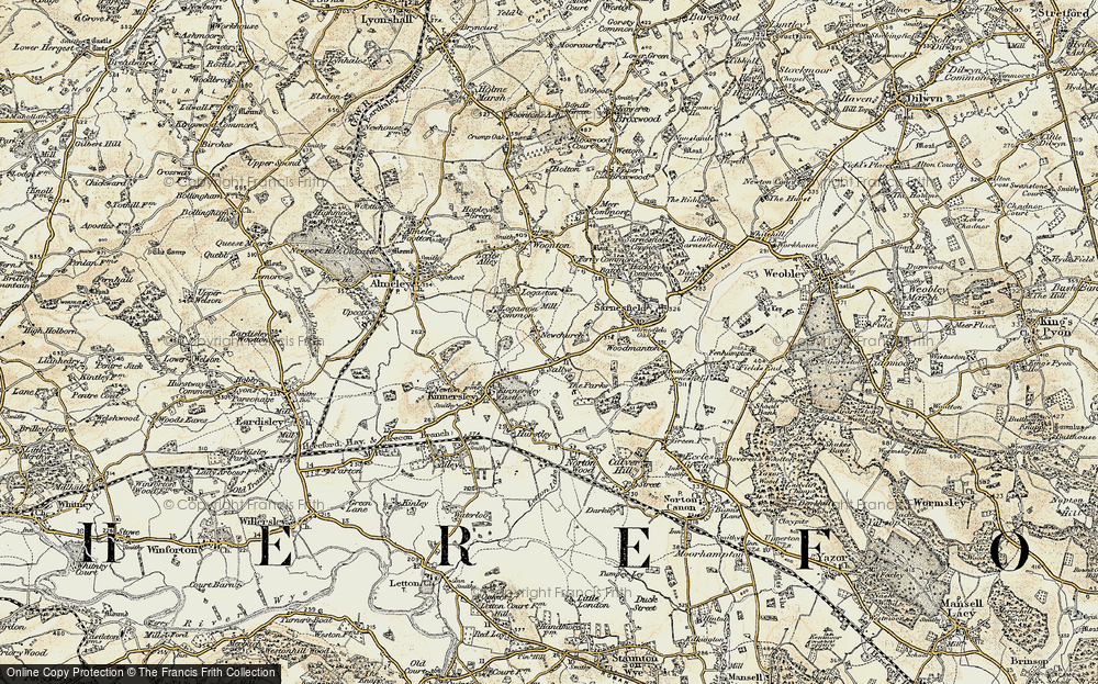 Old Map of Historic Map covering Woodmanton in 1900-1901