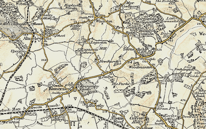 Old map of Sallys in 1900-1901