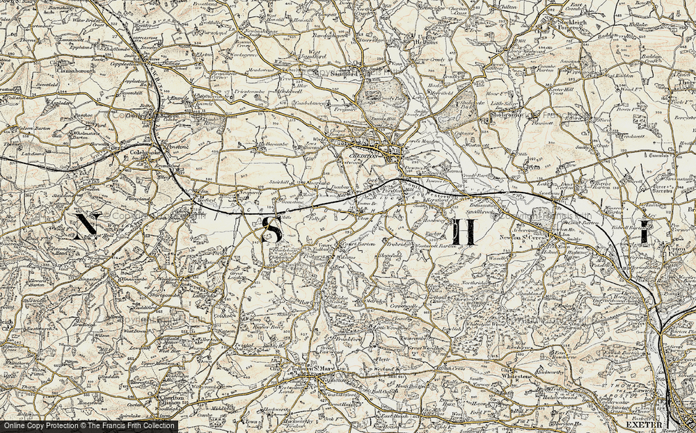 Old Map of Historic Map covering Yeoton Br in 1899-1900