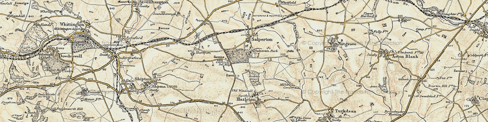 Old map of Salperton Park in 1898-1900