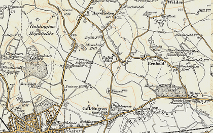 Old map of Salph End in 1898-1901