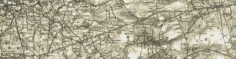 Old map of Salsburgh in 1904-1905