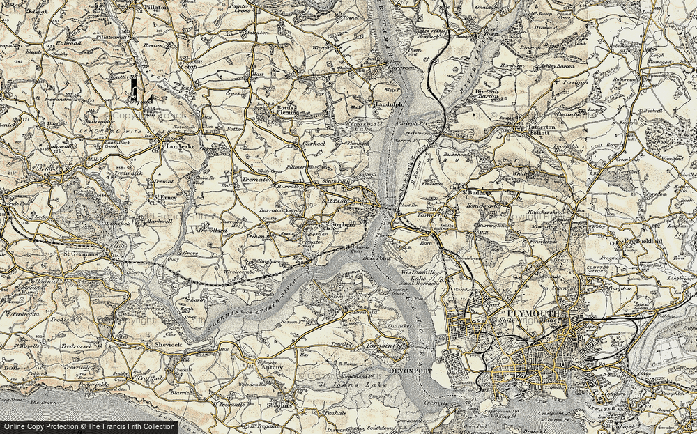 Old Map of Saltash, 1899-1900 in 1899-1900
