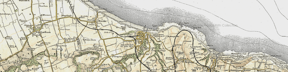 Old map of Saltburn-By-The-Sea in 1903-1904