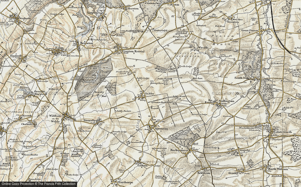 Old Map of Saltby, 1902-1903 in 1902-1903