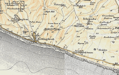 Old map of Saltdean in 1898