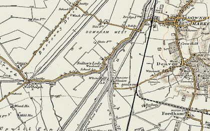 Old map of Salters Lode in 1901-1902