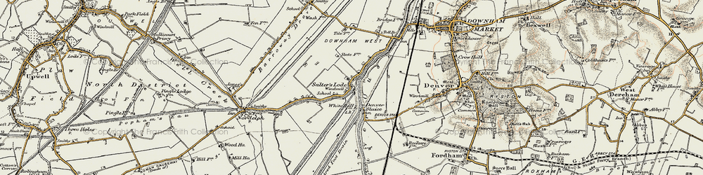 Old map of Salters Lode in 1901-1902