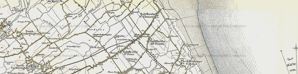 Old map of Saltfleetby All Saints in 1903