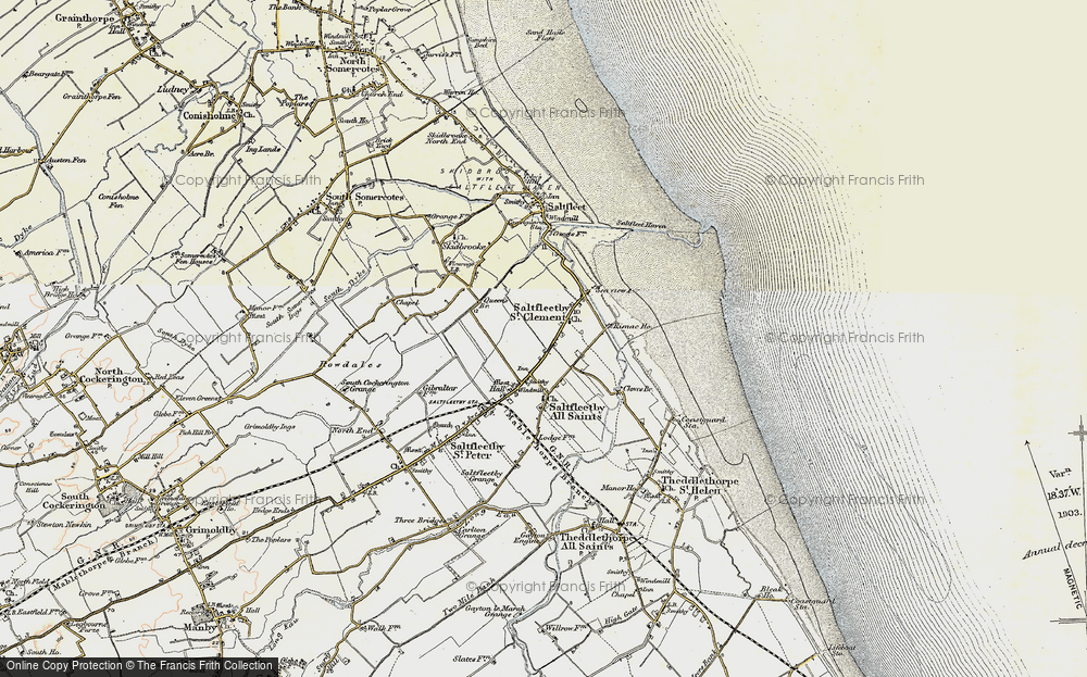 Old Map of Saltfleetby St Clement, 1903 in 1903