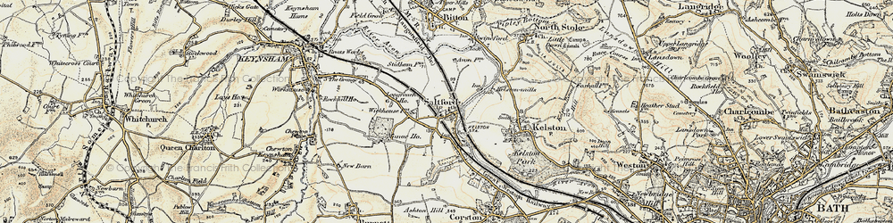 Old map of Bristoland Bath Railway Path in 1899