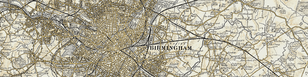 Old map of Saltley in 1902