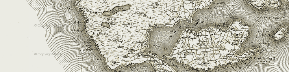 Old map of Saltness in 1912
