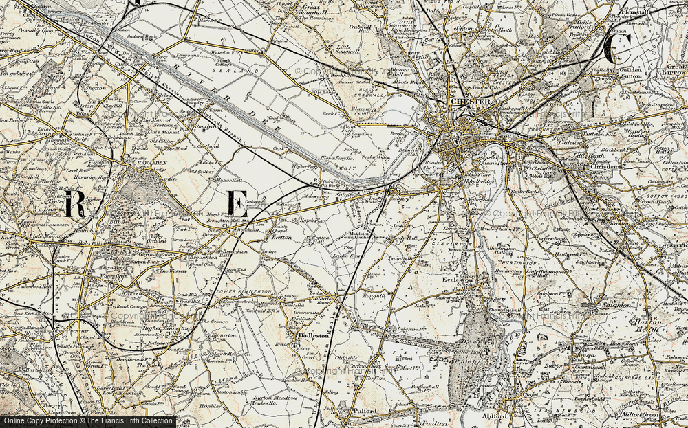 Old Map of Historic Map covering The Lache Eyes in 1902-1903