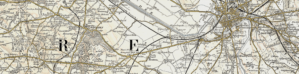 Old map of Saltney Ferry in 1902-1903