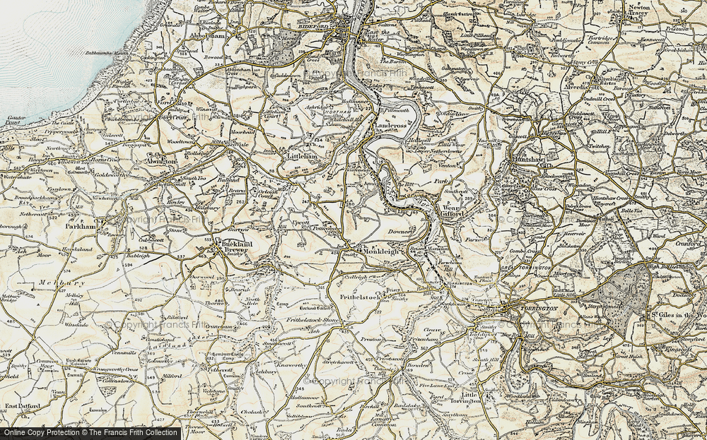 Old Map of Historic Map covering Annery in 1900