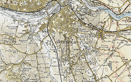 Old map of Saltwell in 1901-1904