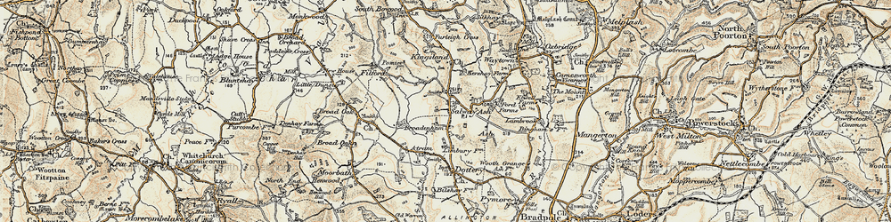 Old map of Salway Ash in 1898-1899