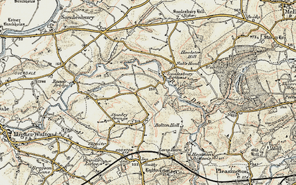 Old map of Samlesbury Bottoms in 1903