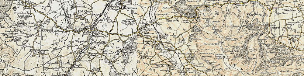 Old map of Sampford Brett in 1898-1900