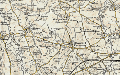 Old map of Sampford Chapple in 1899-1900