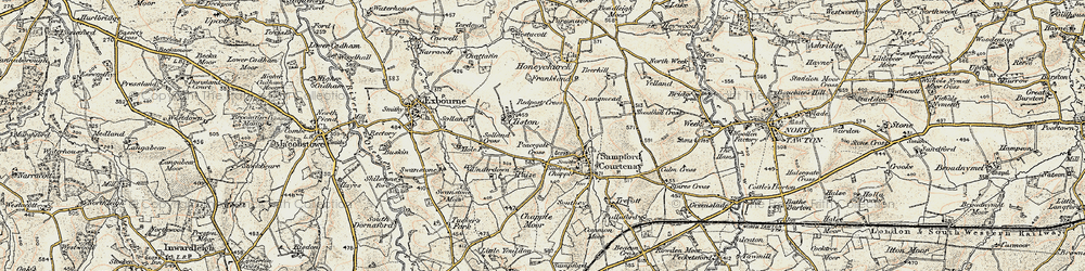 Old map of Sampford Chapple in 1899-1900