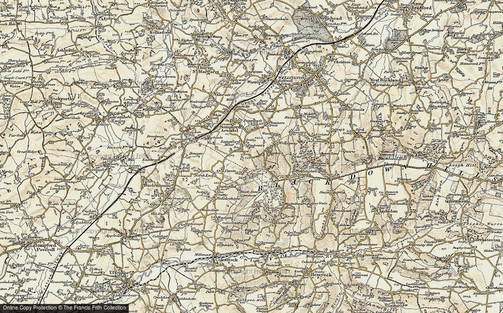 Old Map of Sampford Moor, 1898-1900 in 1898-1900