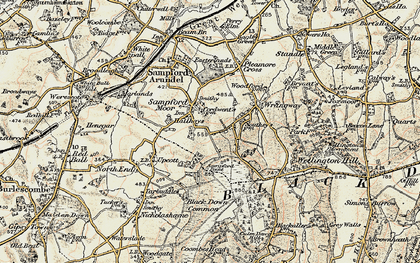 Old map of Sampford Moor in 1898-1900